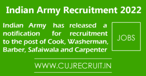 Indian Army Recruitment 2022 for 10th Pass Jobs